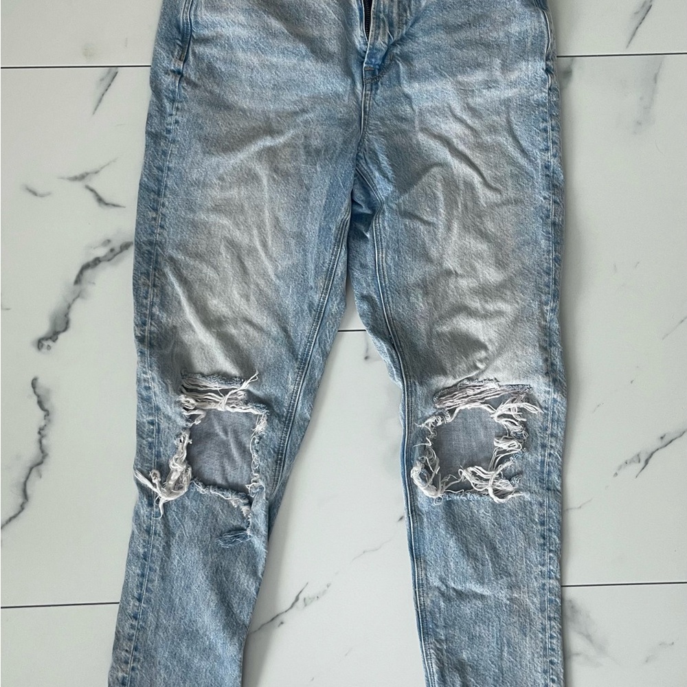 American Eagle Extra Long Distressed Light Blue Women's Jeans